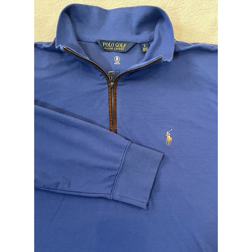 Polo Ralph Lauren Polo Golf Performance Men's LG Blue 1/4 Zip Wicking Pony‎